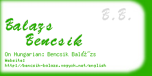 balazs bencsik business card